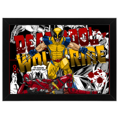 Ξύλινο κάδρο με θέμα το Deadpool & Wolverine