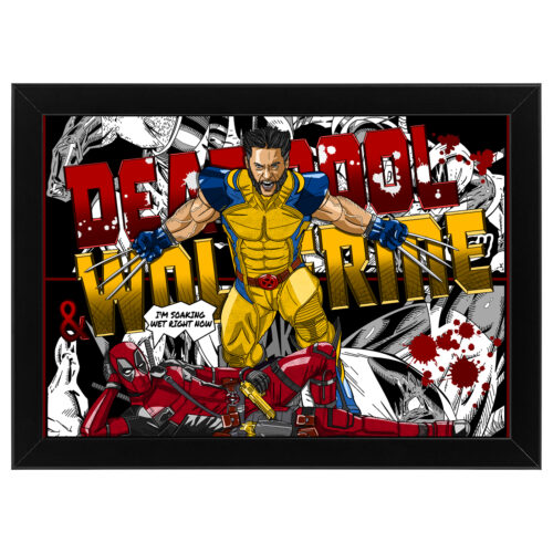 Ξύλινο κάδρο με θέμα το Deadpool & Wolverine