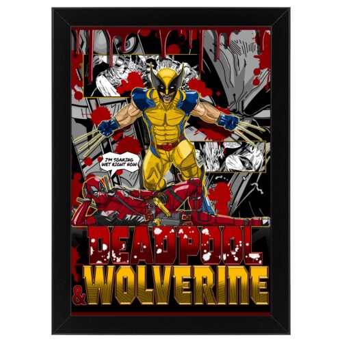 Ξύλινο κάδρο με θέμα το Deadpool & Wolverine