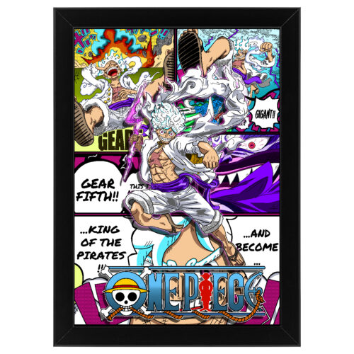 Ξύλινο κάδρο με θέμα τον Luffy Gear 5