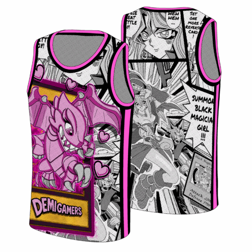 Jersey Tank Top Yu-Gi-Oh Pink Dragon Demigamers edition