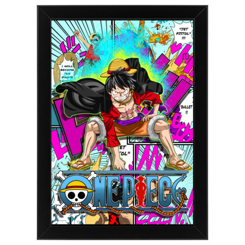Ξύλινο κάδρο με θέμα τον Luffy 2nd Gear