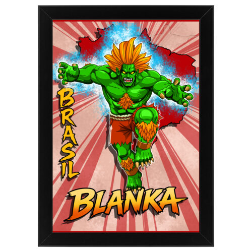Ξύλινο κάδρο με θέμα το Street Fighter Blanka