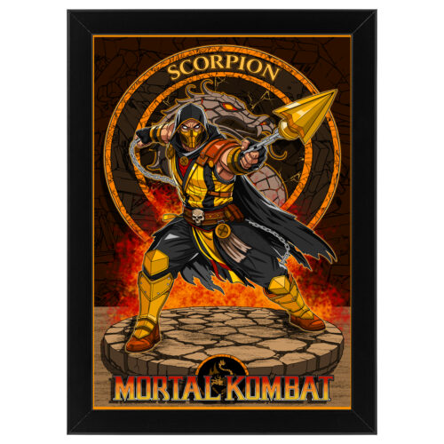 Ξύλινο κάδρο με Θέμα το Mortal Kombat Scorpion