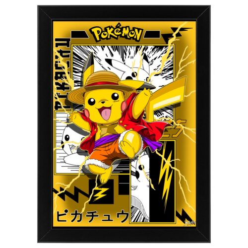 Ξύλινο κάδρο με θέμα τον Pika D.Luffy