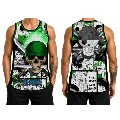 Jersey Tank Top One Piece Zoro Skull